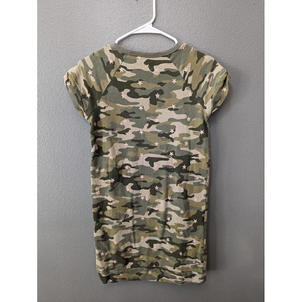 Gap Camo Shirt Dress Green Casual Short Sleeve 100% Cotton Girl’s Size XL - Picture 5 of 7